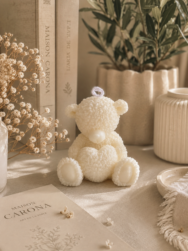 L'ours amoureux - bougie décorative