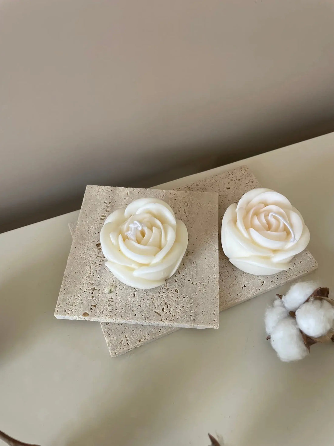 Rose - Bougie décorative