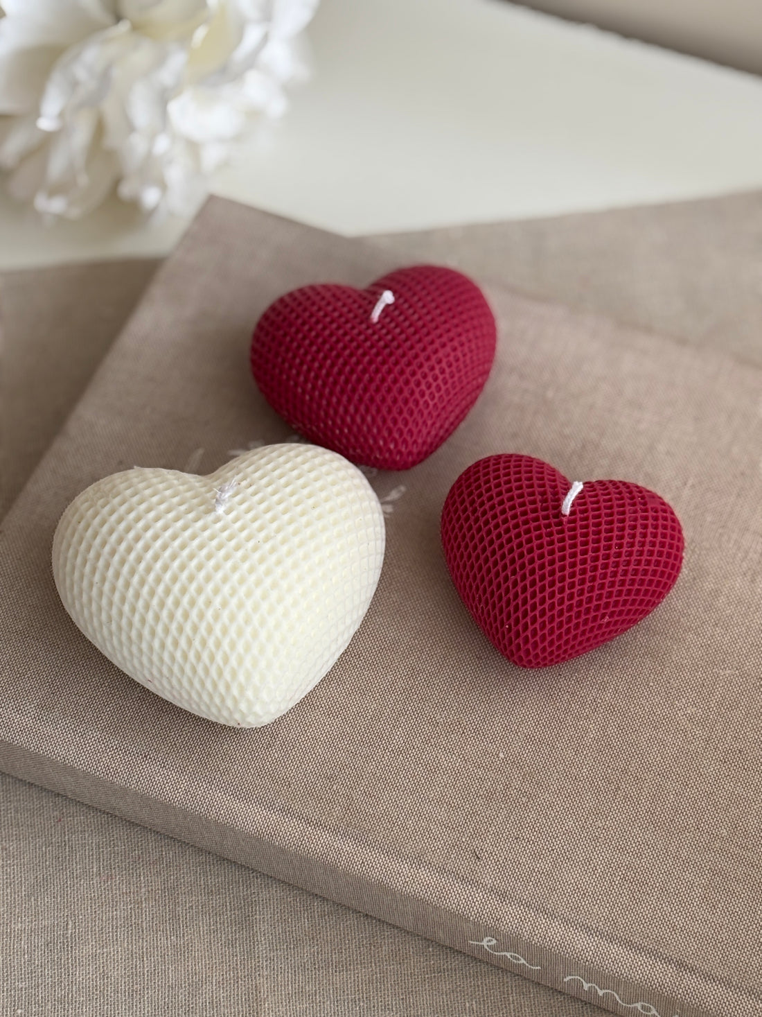 Coeur texturé - Bougie décorative