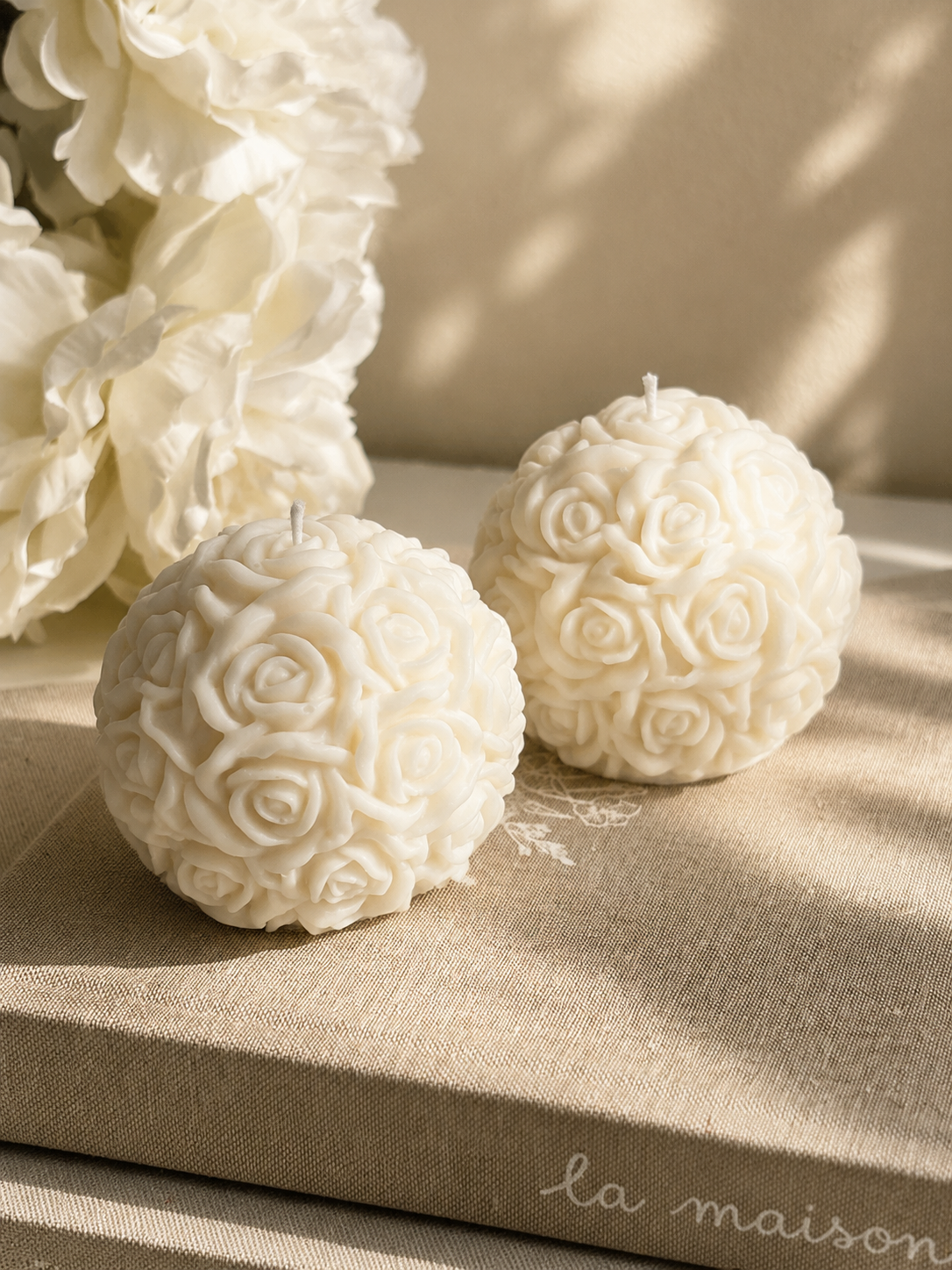 Boule rose - bougie décorative
