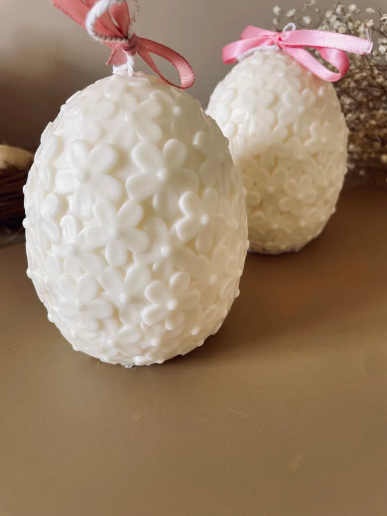 Oeuf de Pâques fleuri - bougie décorative
