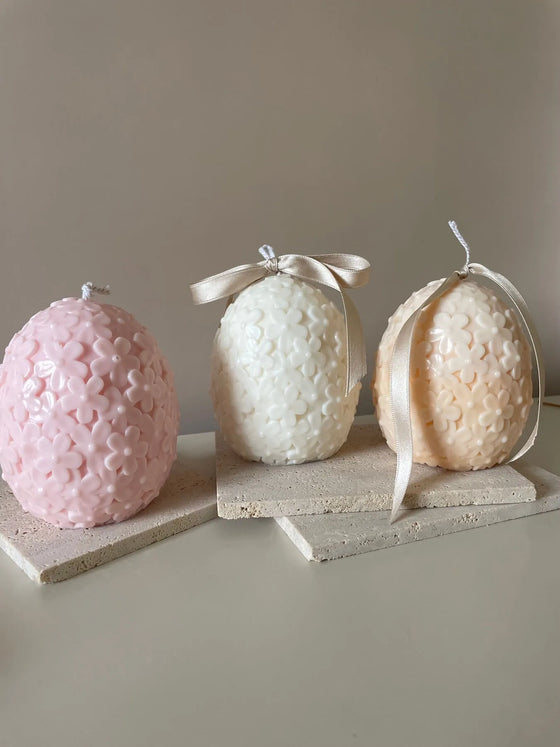 Oeuf de Pâques fleuri - bougie décorative