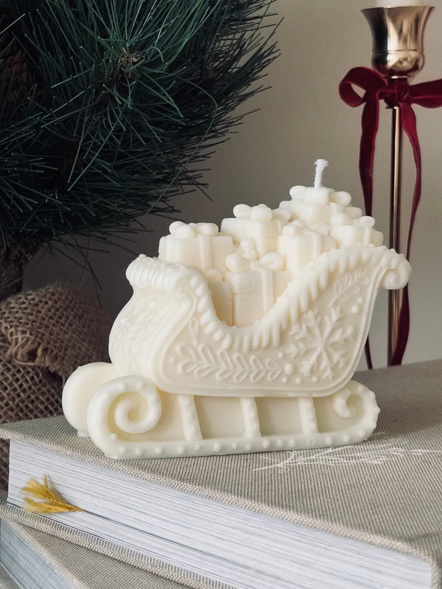 Le Traineau de Noël - bougie décorative