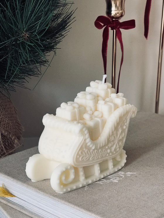 Le Traineau de Noël - bougie décorative