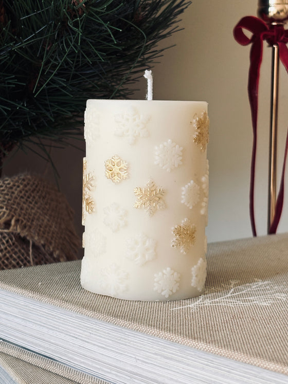 Pilier Flocons - bougie décorative